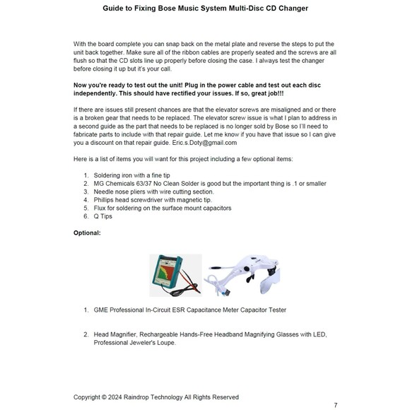 BOSE Wave Radio System DIY not Professional Repair Service for Multi CD Changer - Picture 4 of 5